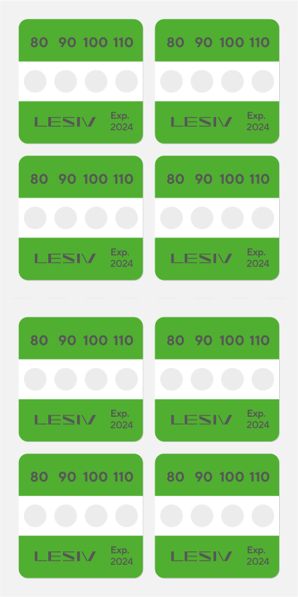 Термоиндикатор Lesiv L-Mark 4T - 80-90-100-110°C цвет - зеленый 8 шт.