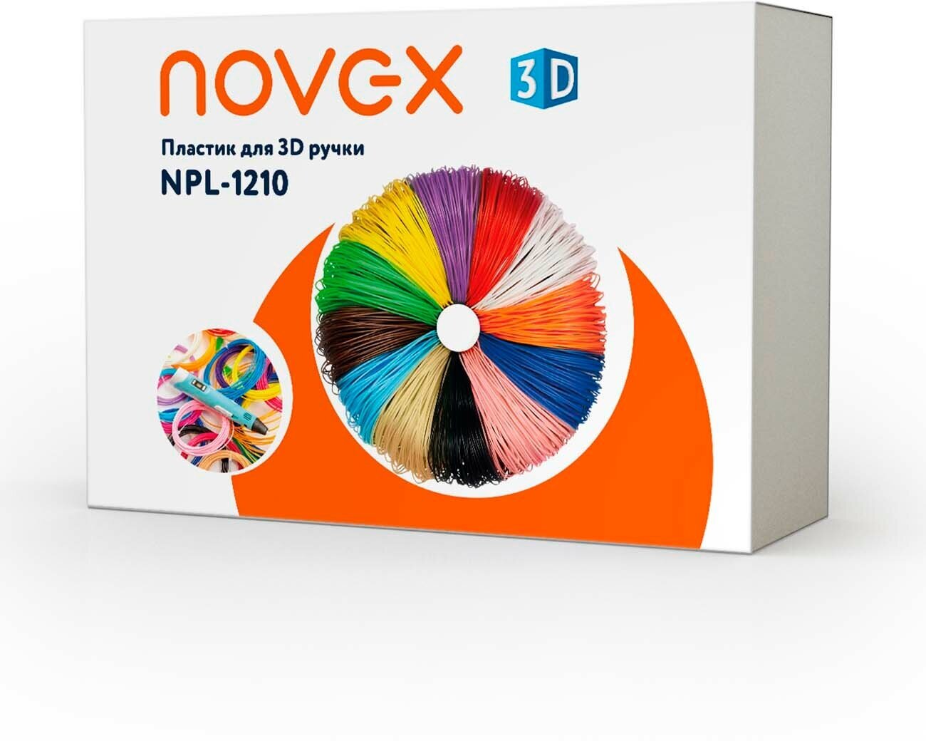 Пластик для 3D ручки/ 3D принтера Novex PLA 175 12 нитей по 10 метров (NPL-1210)