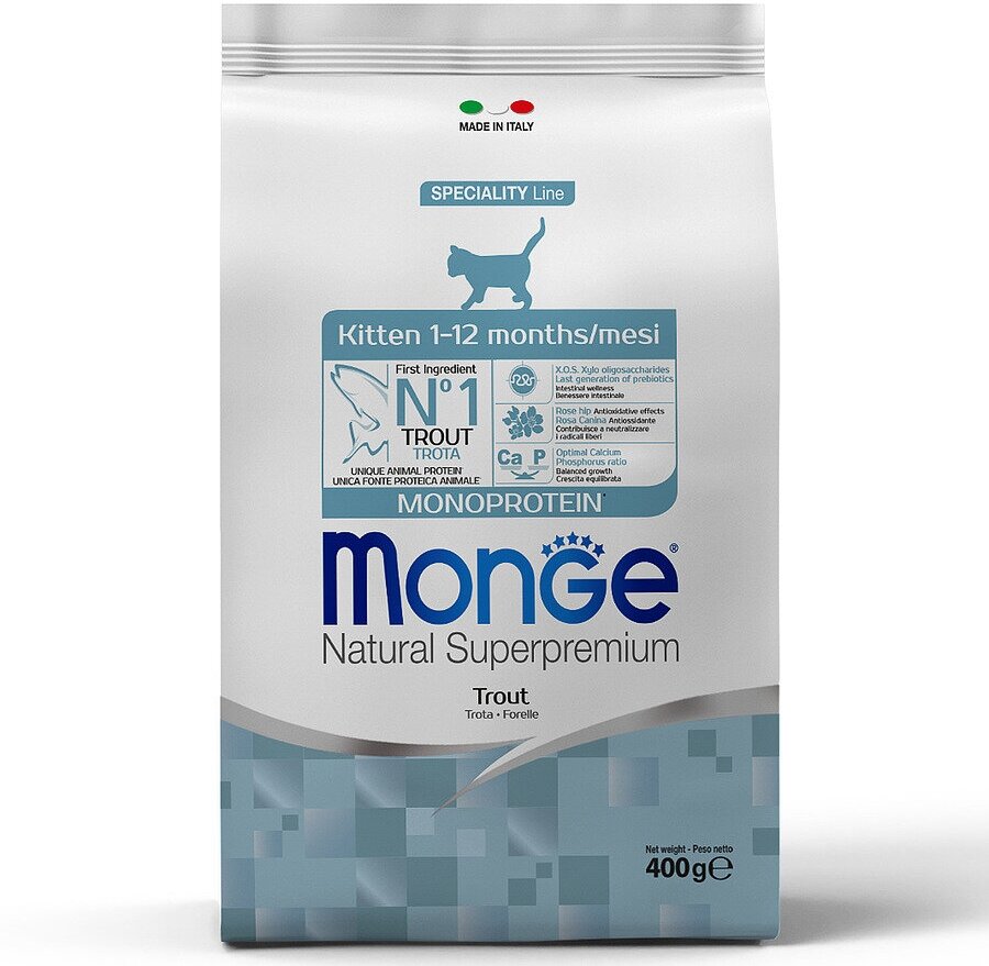 Monge Cat Monoprotein Trout Kitten сухой корм для котят с форелью 400 гр.