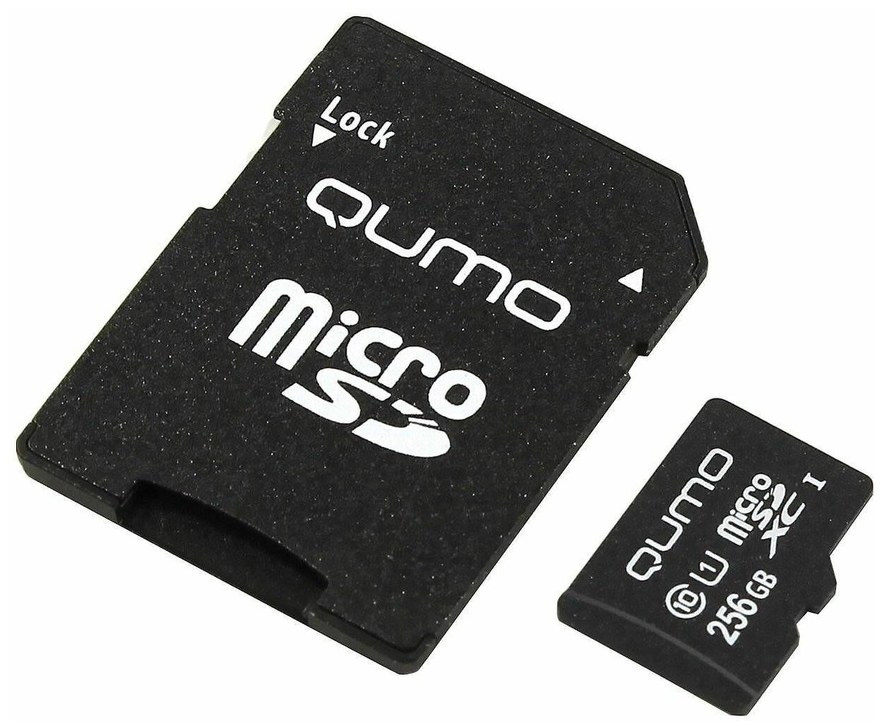 Память microSD 256Gb Qumo QM256GMICSDXC10U3 MicroSDXC Class 10 Uhs-i, SD adapter .