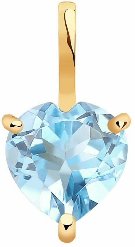 Подвеска Diamant online, золото, 585 проба, топаз, размер 1.4 см.
