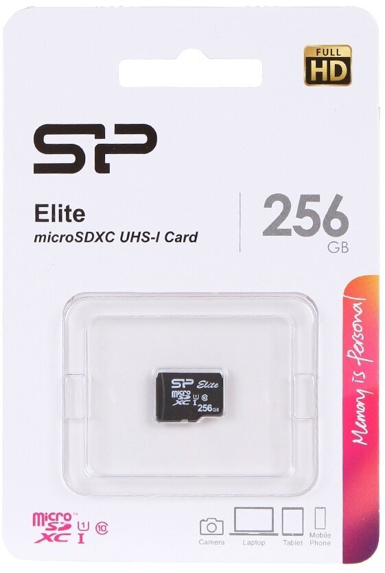 Карта памяти microSDXC UHS-I SILICON POWER Elite 256 ГБ, 85 МБ/с, Class 10, , 1 шт. - фото №1