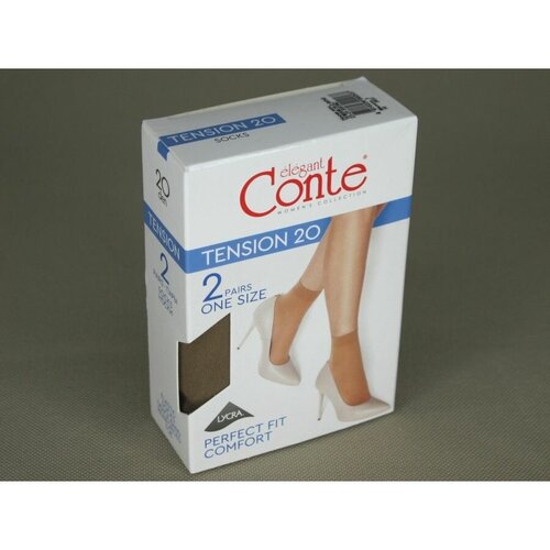 фото Женские носки conte средние, капроновые, 20 den, размер 36-39, коричневый