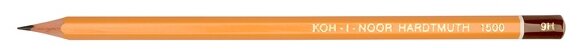 Карандаш чернографитный KOH-I-NOOR 1500, 1 шт., 9H, корпус желтый, заточенный, 150009H01170
