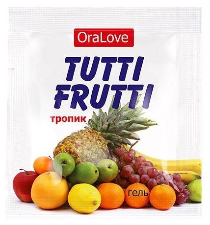 Съедобная смазка "OraLove. TUTTI-FRUTTI тропик", для орального секса, 4 г