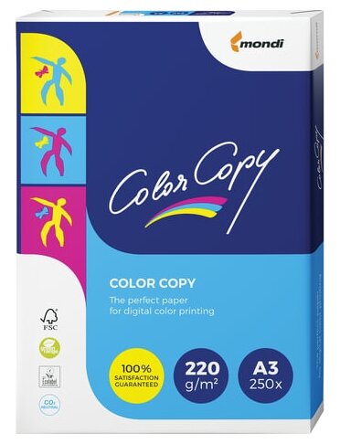 Бумага COLOR COPY, А3, 220 г/м2, 250 л., для полноцветной лазерной печати, А++, Австрия, 161% (CIE)