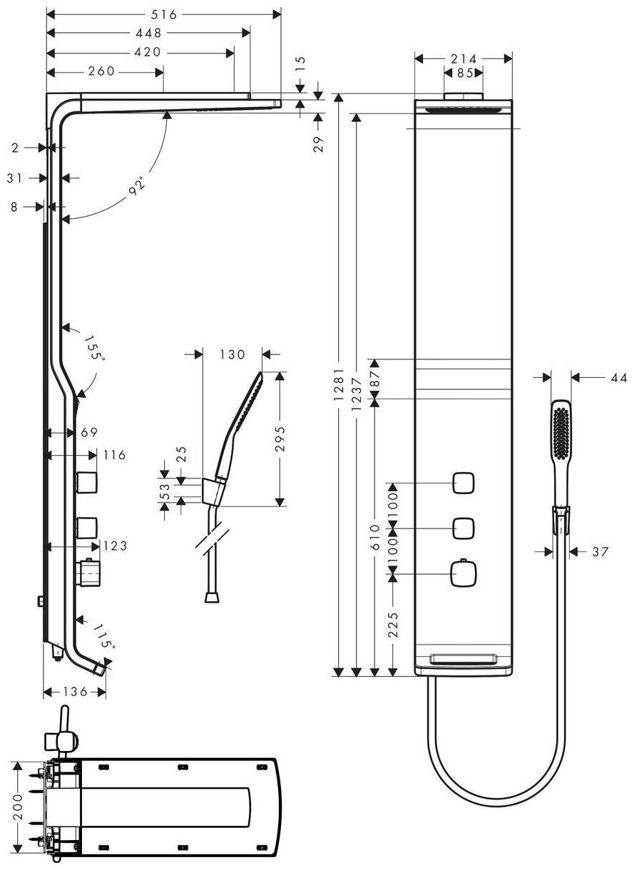 Душевой комплект hansgrohe Raindance Lift 27008400, белый хром - фотография № 18