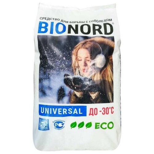 Реагент противогололедный Bionord Universal соль, до -30°С, мешок 23кг