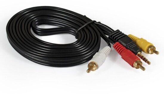 Кабель аудио Exegate , 3.5mm Jack M/3xRCA M, 2м