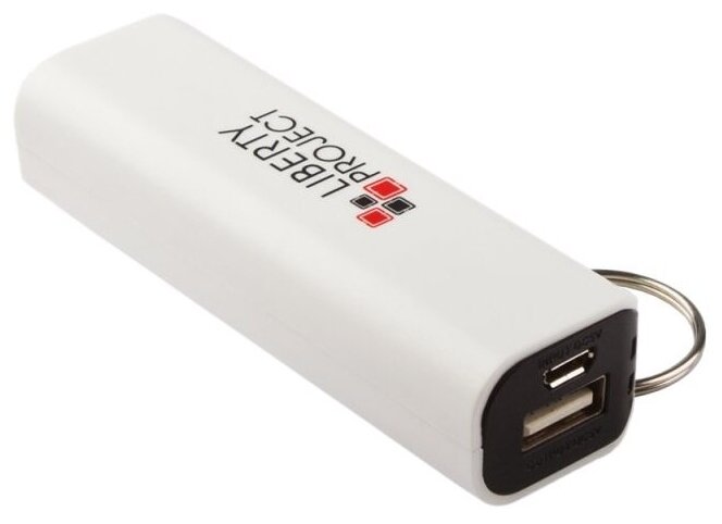 Внешний аккумулятор "LP" 2600 мАч Li-ion USB выход 1А (белый с черным/коробка)