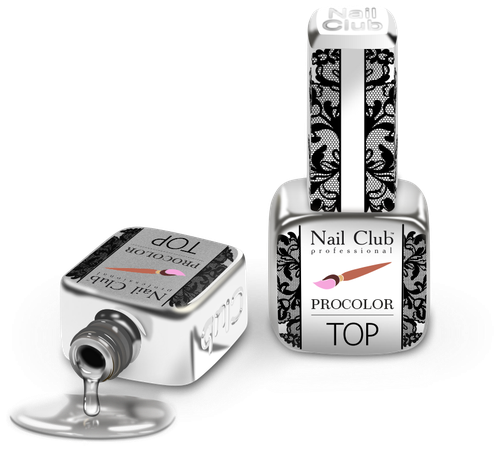 Nail Club professional Топ-гель для ногтей без липкого слоя TOP PROCOLOR, 18 мл.