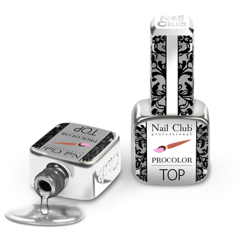 Nail Club professional Топ-гель для ногтей без липкого слоя TOP PROCOLOR, 18 мл. nano professional топ для гель лака top