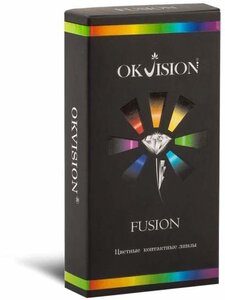 Цветные линзы OKVision Fusion (2 линзы) 8.6 -9 Brilliant Blue (Брильянтовый)