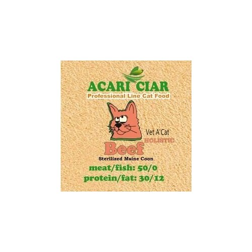 Корм сухой для кошек Acari Ciar Vet a Cat Beef Holistic Sterilized 1,5 кг ( Maine Coone) Акари Киар сухой корм acari ciar для кошек vet a cat turkey holistic sterilized 12 кг мини гранула акари киар