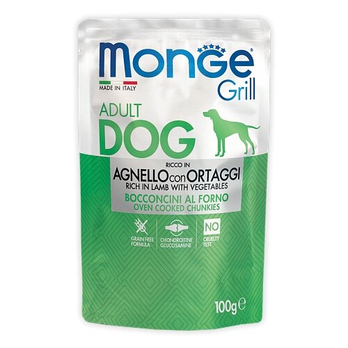 Monge Dog Grill консервы для собак ягненок с овощами, в/у 100г