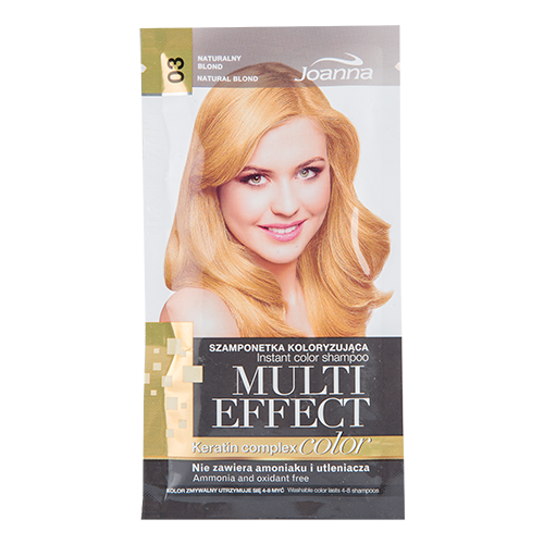 Joanna шампунь Multi Effect Color Keratin Complex, тон 03 Натуральный блонд оттеночный шампунь для волос joanna multi effect color тон 03 натуральный блонд 35 г