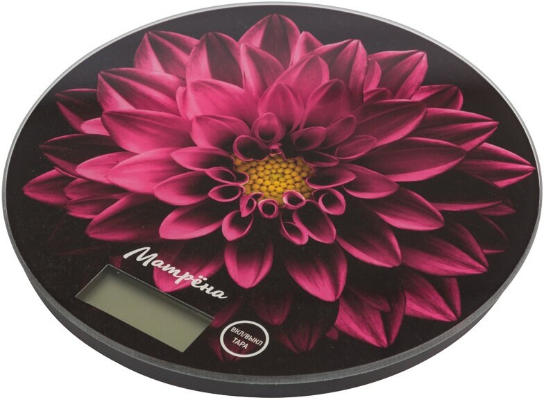 Весы кухонные электронные матрёна МА-197, 7 кг, пурпурный цветок