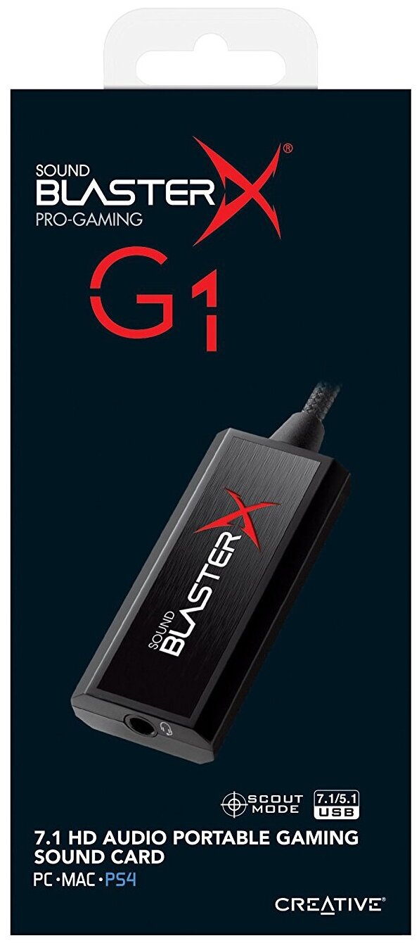 Звуковая карта USB CREATIVE Sound BlasterX G1, 7.1, Ret [70sb171000000] - фото №5