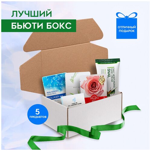 Подарочный Бьюти бокс набор №2 корейской косметики для женщин, BEAUTY BOX (Тканевые маски, Матирующие салфетки, крем для рук)