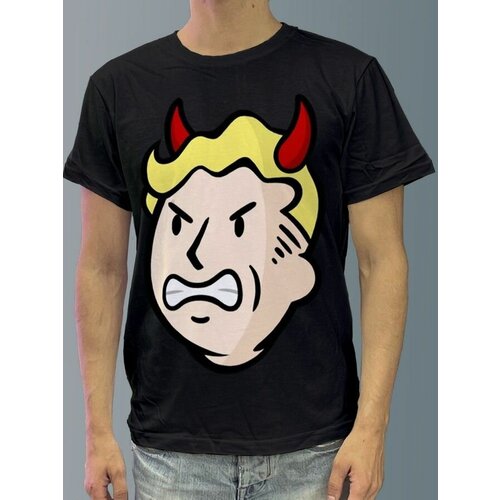 фото Футболка мужская черная из хлопка с dtf рисунком игры fallout - 3001 будь на стиле