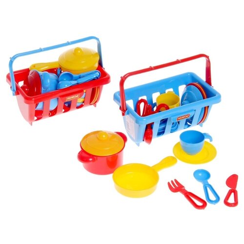 фото Набор посуды полесье top chef с корзинкой №2 на 4 персоны 42651