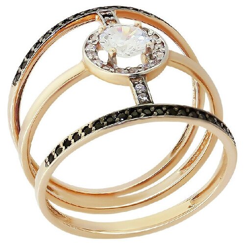 фото Кольцо corona, красное золото, 585 проба, фианит, размер 18, красный, золотой