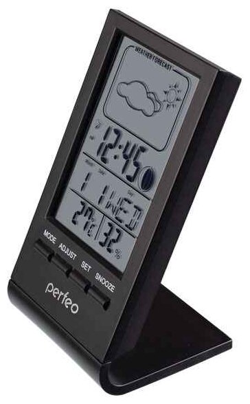 Настольные часы Часы-метеостанция Perfeo "Angle" PF-S2092 (чёрный)