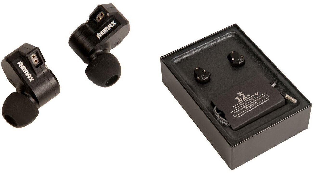 Headphones / Наушники REMAX MONSTER RM-833 HIFI Trple-Driver Wired Headphone микрофон, подключение Jack 3.5 mm, черный