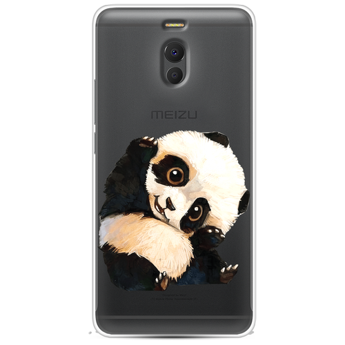 Силиконовый чехол на Meizu M6 Note / Мейзу М6 Ноте Большеглазая панда, прозрачный