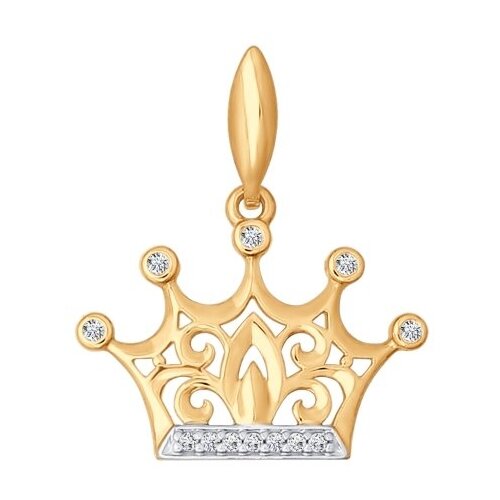 фото Sokolov золотая подвеска «корона» 034783