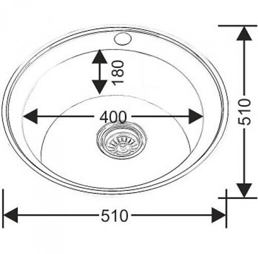 Мойка Melana 510 0,8/180 врезная круглая с сифоном (001 t *12) - фотография № 2