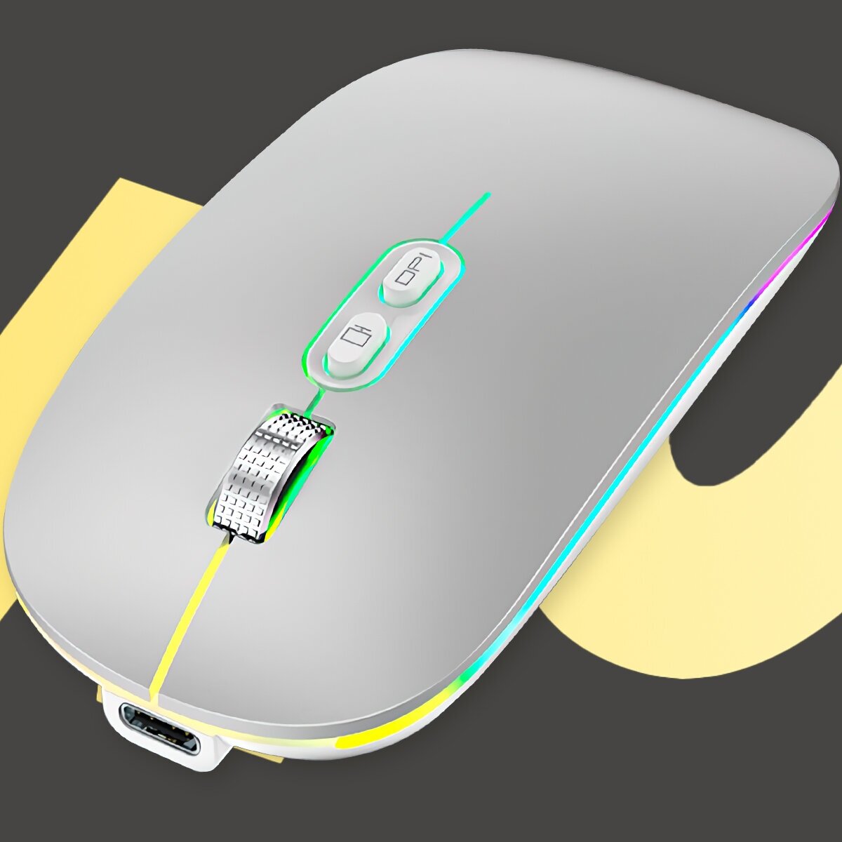 Мышь беспроводная М103 Bluetooth 51 + Nano USB Зарядка Type-C Компьютерная мышка с RGB подсветкой бесшумная мышка с Аккумулятором