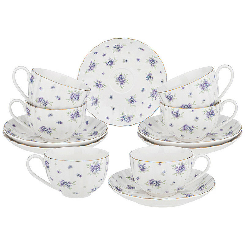 фото Чайный набор 12 предметов Lefard "Sonnet in blue" фарфор, 280мл