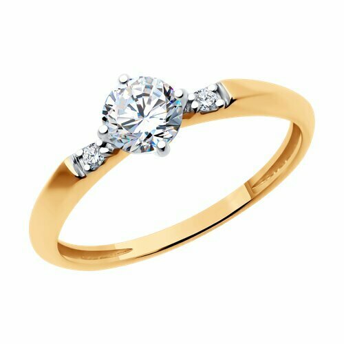 Кольцо Diamant online, золото, 585 проба, фианит