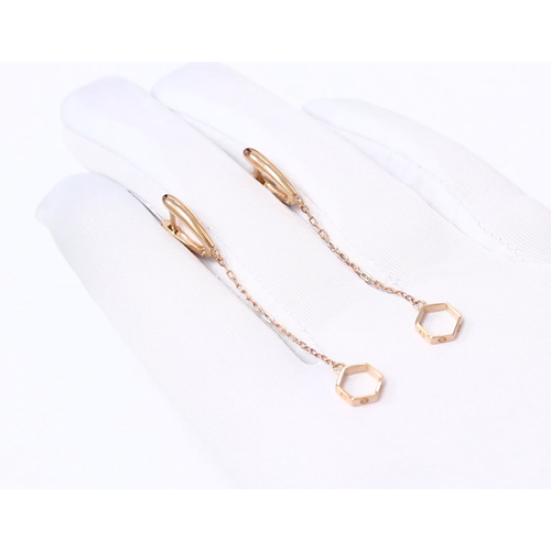 Серьги золото, 585 проба, длина 5.6 см