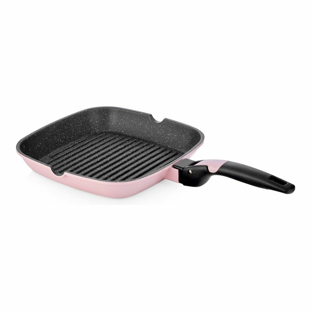 Сковорода-гриль Walmer Easy Click со съемной ручкой, 24 см, цвет розовый - фотография № 12