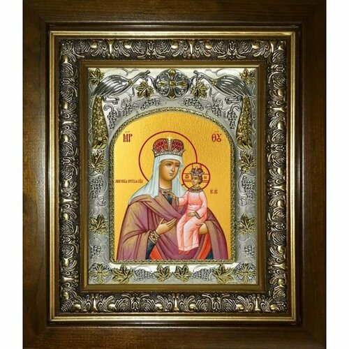 Икона Божьей Матери Любечская, 14x18 см, в деревянном киоте 20х24 см, арт вк-3089