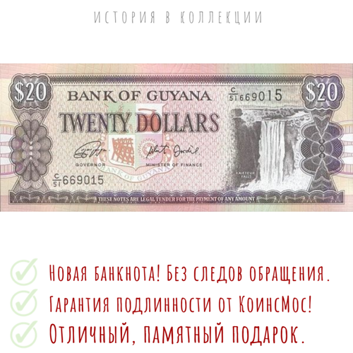 Гайана 20 долларов 1996-2018 г. Паромное судно Малали UNC тип подписи III гайана 20 долларов 1996 г 4