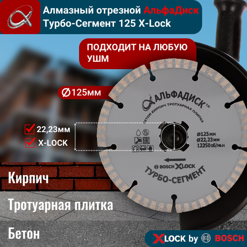 Алмазный отрезной Альфа Диск Турбо-Сегмент 125 мм X-lock 5023