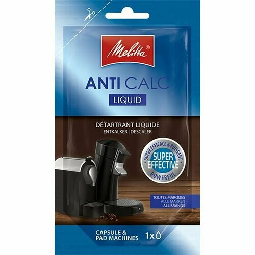 Средство для чистки от накипи Melitta Anti Calc Liquid для эспрессо кофемашин капсульного типа, 100мл средство для чистки melitta anti calc bio l 250ml