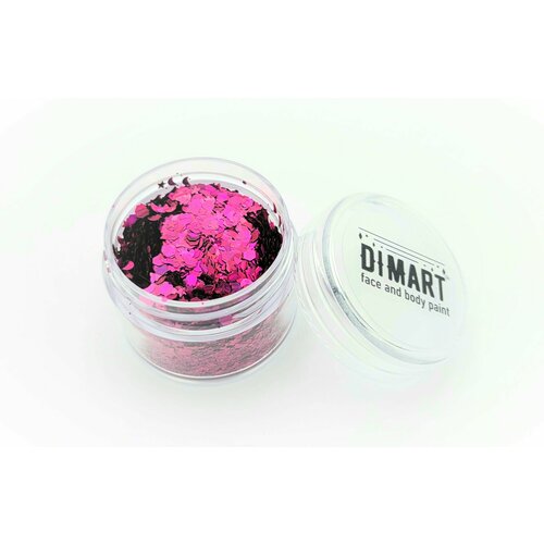 Глиттер сухой 'Dimart' Малиновый голографический микс 30мл.