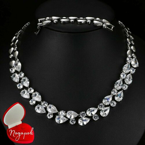 Комплект украшений Italina Rigant искусственный камень длина 50 см белый 10400₽