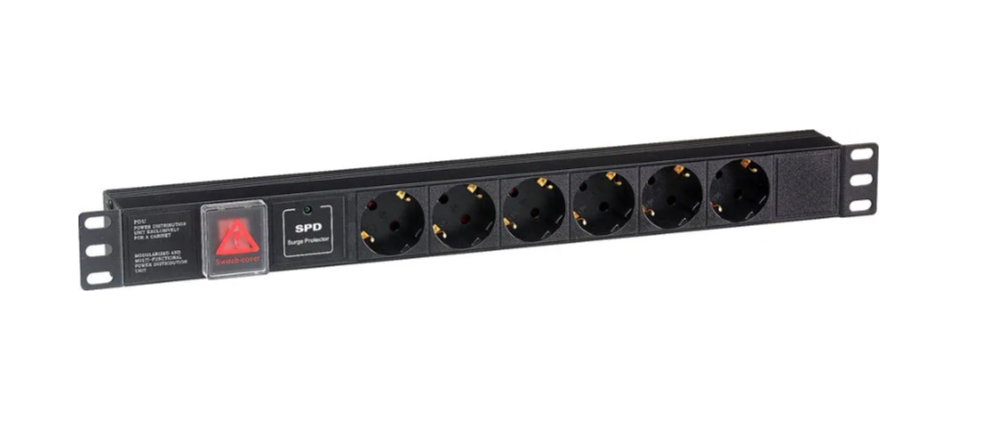 Exegate EX280832RUS Блок розеток ExeGate ServerPro PDU-19H607 Al-6S-C14-SW-SPD1, 19",1U,алюм, 6Schuko, С14, SPD1 - фото №11