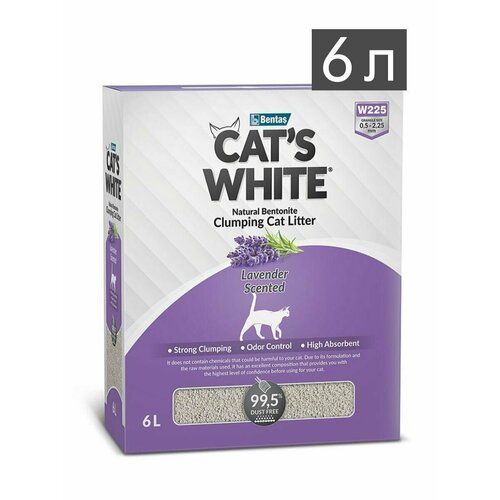 Cat's White Box Premium Lavender наполнитель, 6 л