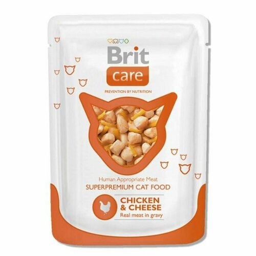 Brit пауч для кошек Курица и сыр, 80 г, 9 упаковок