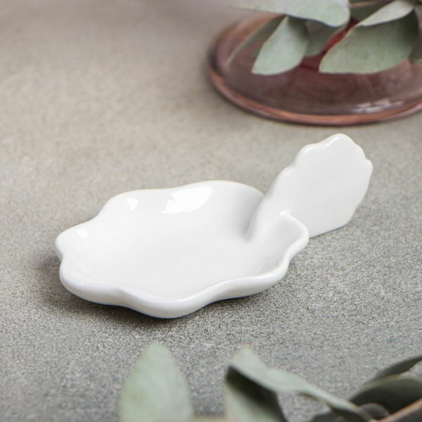 фото Кокильница фарфоровая "Цветок", 9.6x5.6 см, цвет белый