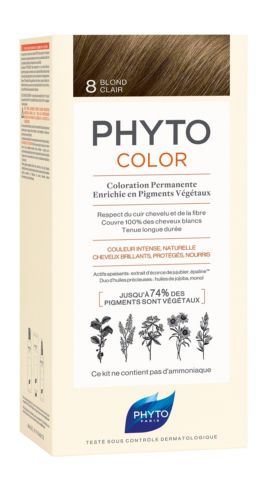 PHYTO Phytocolor Краска для волос, 50/50/12 мл, 8 Светлый блонд