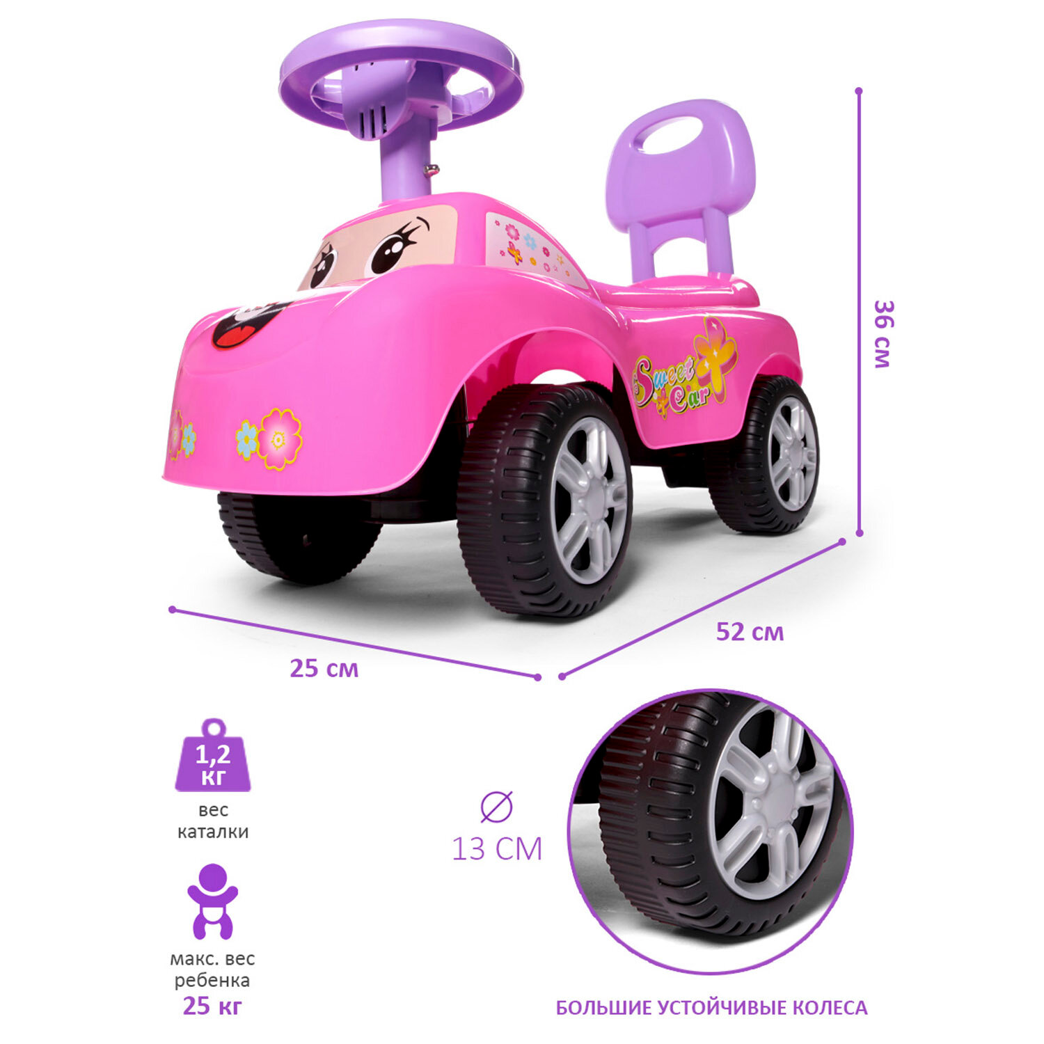 Каталка детская Baby Care Dreamcar, синяя - фото №17