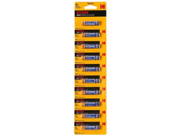 Батарейка KODAK MAX Super Alkaline AAA (LR03) блистер 10шт отрывной (цена за 1шт) 30953512