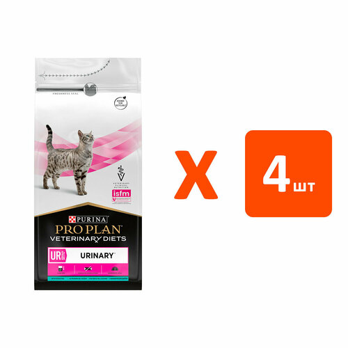 PRO PLAN VETERINARY DIETS UR ST/OX URINARY OCEAN FISH для взрослых кошек при мочекаменной болезни с рыбой (1,5 кг х 4 шт)